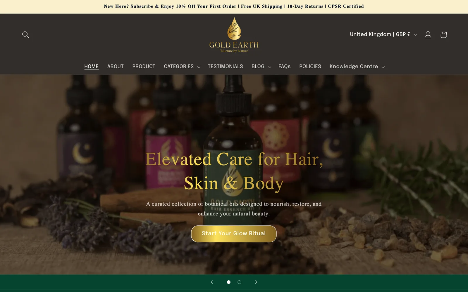 Homepage — Before