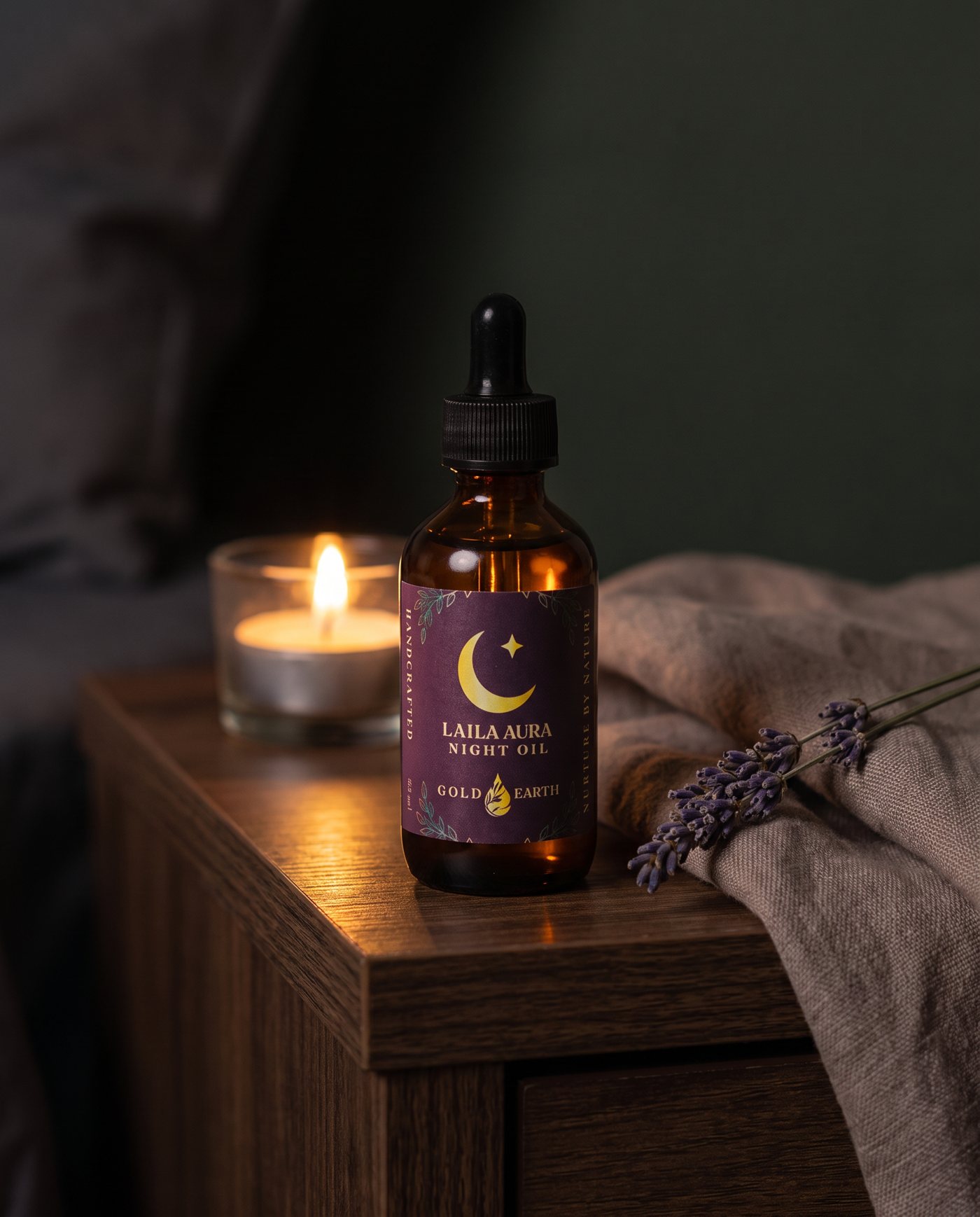 New Laila Aura lifestyle concept — candlelit bedside